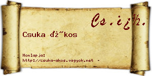 Csuka Ákos névjegykártya